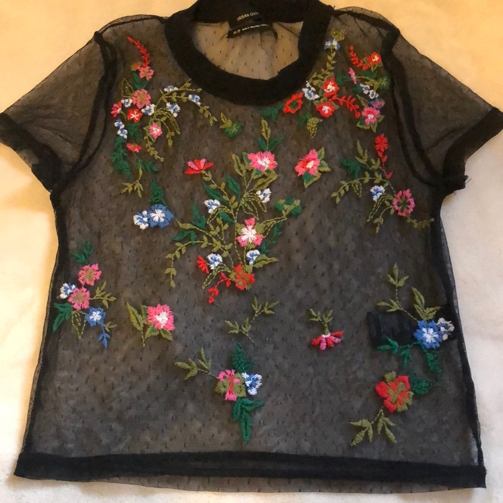 Mesh floral top